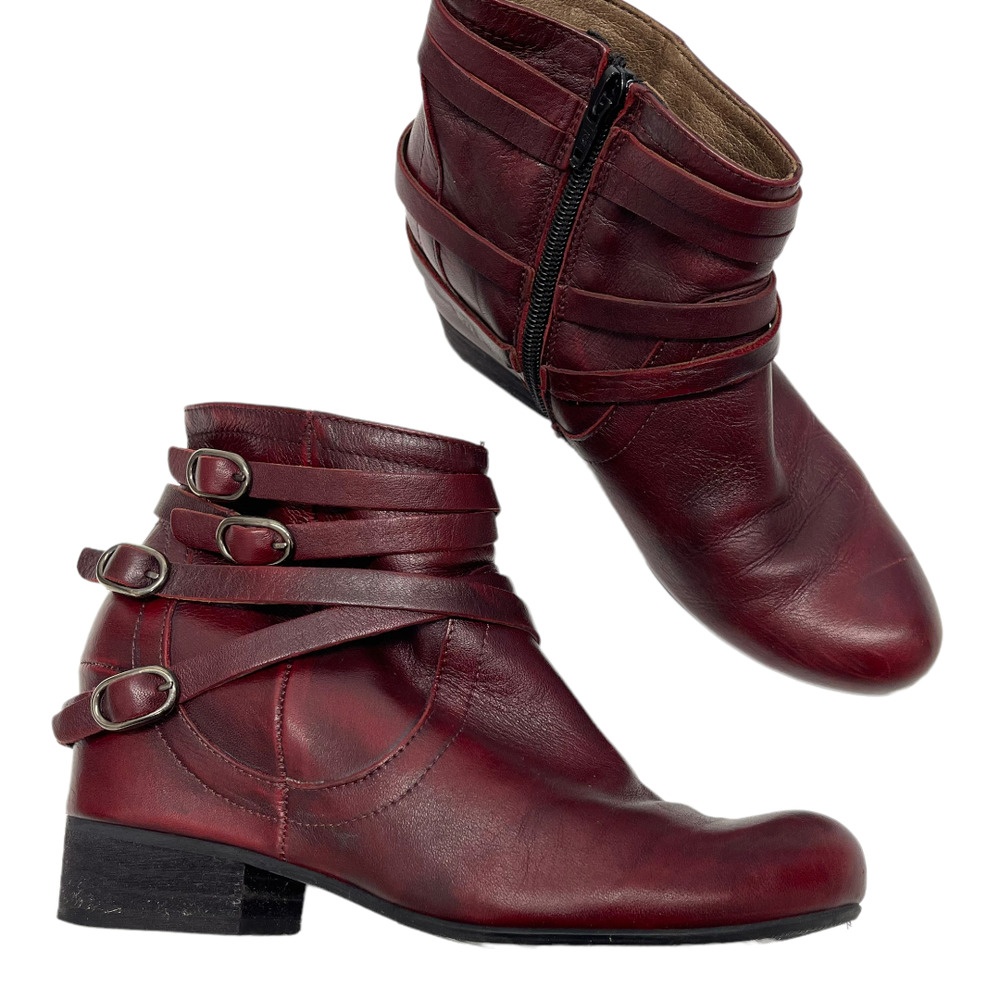 Miz Mooz Fiji Burgundy Ankle Boot 6.5